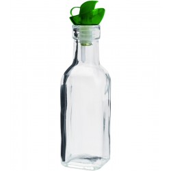 Garrafa 200ml 19cm Para Azeite De Vidro Sodo-Calcico Com Tampa Plástico Verde